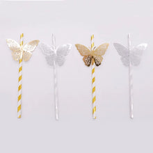 Cargar imagen en el visor de la galería, Popote con detalle de mariposa.
